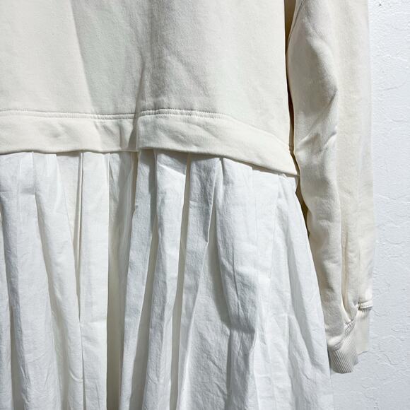 NWT Free People Dress XS Eleanor Layered Sweatshirt MinidressWhite Cream - Picture 3 of 7